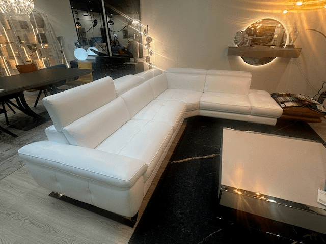 CANAPÉ D ANGLE CUIR BLANC