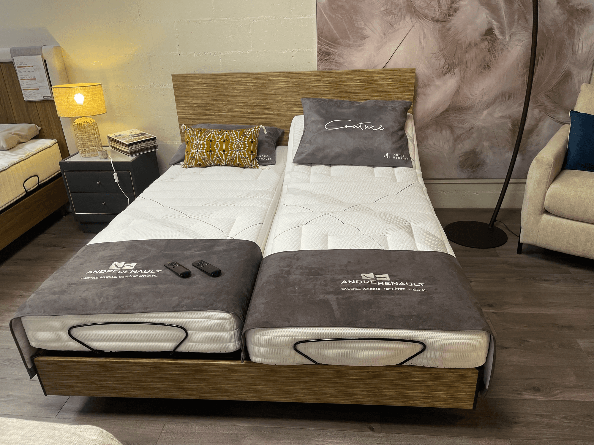 Ensemble relaxation SENZO - Sommier BERRY + Matelas ALAMA/ENA - 2 x 80 x 200 cm