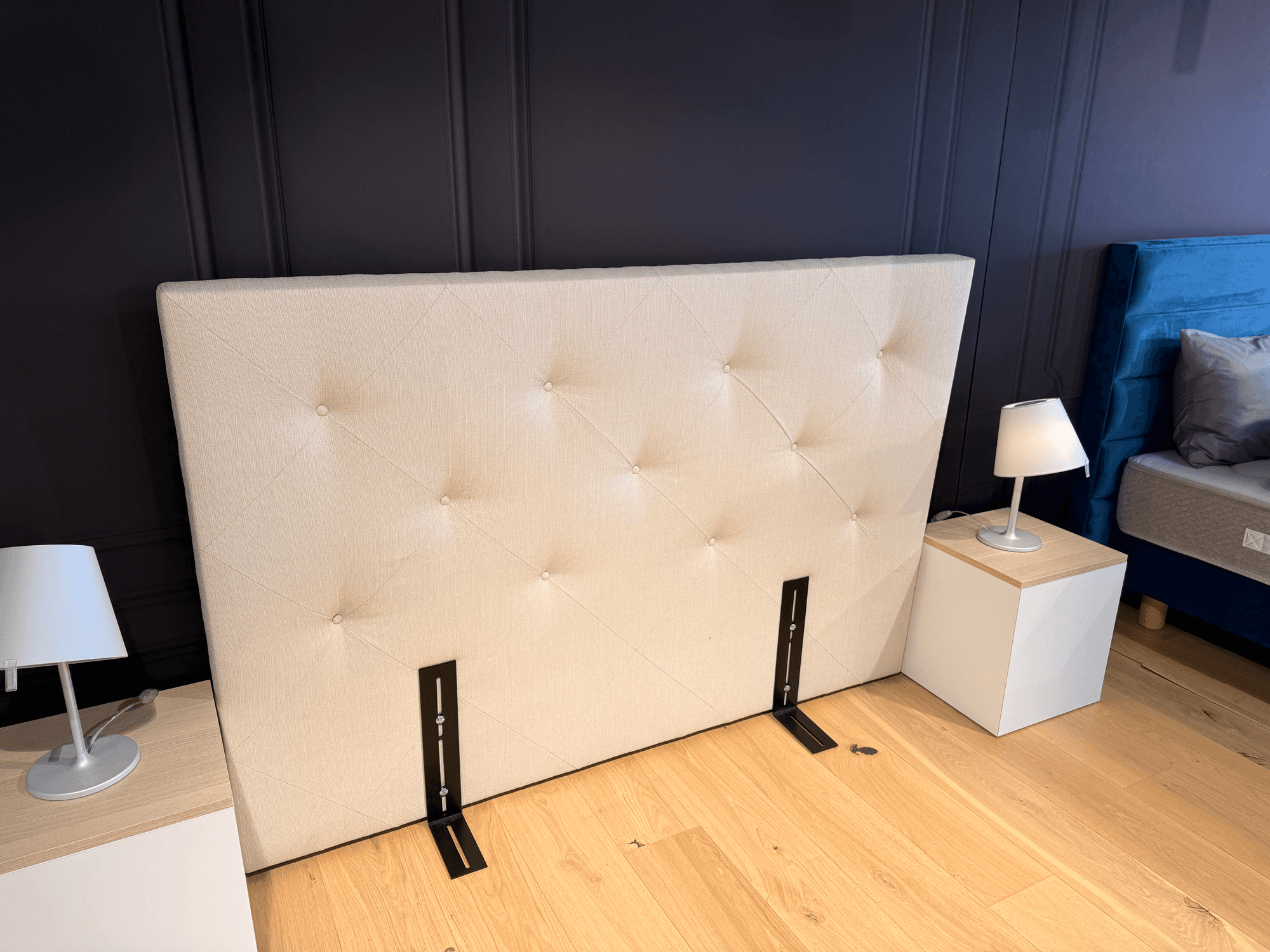 Grande tête de lit capitonnée crème 180x120 cm - Excellent état
