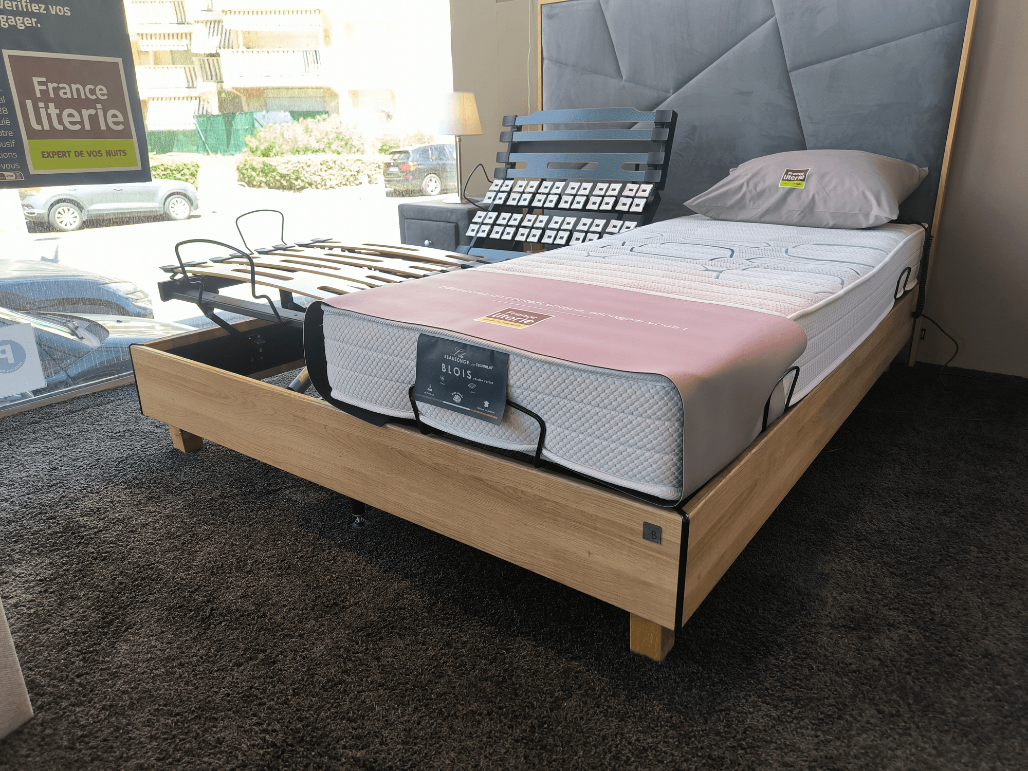 PACK Relaxation TECHNILAT 2x80x200, Sommier électrique avec Matelas Latex. 